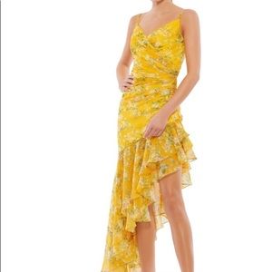 Mac Duggal Asymmetric Floral Dress